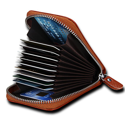 Manufacturer Wholesale Custom Anti-Theft Genuine Leather Card Holder in Stock, Candy Color Accordion Card Holder, Bus Card Holder, Women's Coin Purse