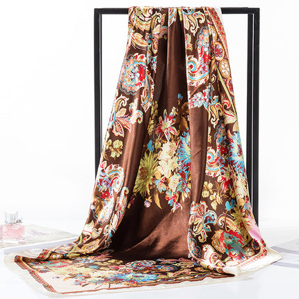 Special selling large square scarf abroad gifts spring and autumn silk scarf shawl large square 90*90cm simulation silk scarf