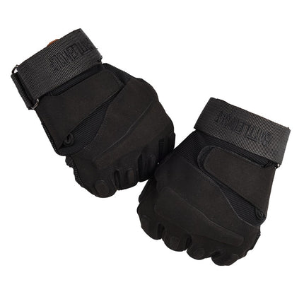Outdoor Mountaineering Tactical Half-Finger Gloves Seal Camping Black Hawk Army Fans Fall/Winter Fitness Ride Fighting Training Don't Move
