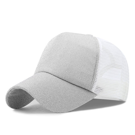 Hat women's summer fashion sequin breathable mesh cap hipster baseball cap men's sun protection sun hat outdoor peaked cap