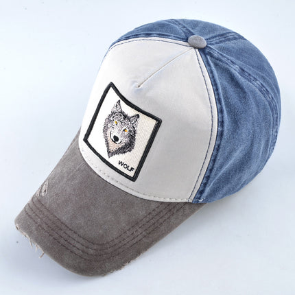 AliExpress Explosions Washed Cotton European and American Vintage Pure Cotton Embroidered Animal Baseball Cap Cap Trucker Cap
