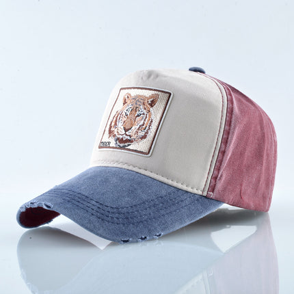 AliExpress Explosions Washed Cotton European and American Vintage Pure Cotton Embroidered Animal Baseball Cap Cap Trucker Cap