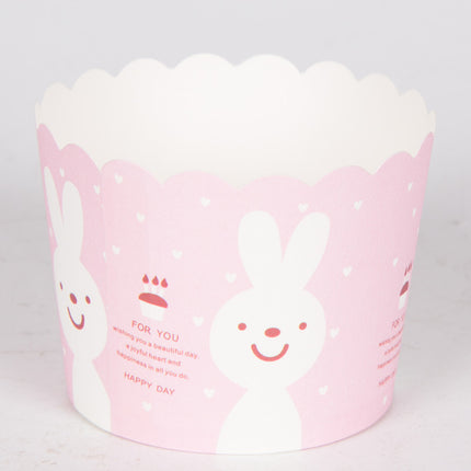 Small Cake Cuppers Mafen Cup High Temperature Baking Chiffon Small Cake Cup Disposable Cute Pattern Paper Cup 50