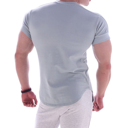 2021 Cross-border Europe and the United States New Quick-drying Fitness Sports Short-sleeved Men's T-shirt Summer Fitness Wear Casual Wear Manufacturers