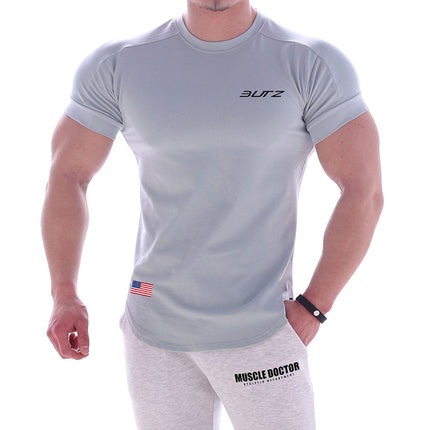2021 Cross-border Europe and the United States New Quick-drying Fitness Sports Short-sleeved Men's T-shirt Summer Fitness Wear Casual Wear Manufacturers
