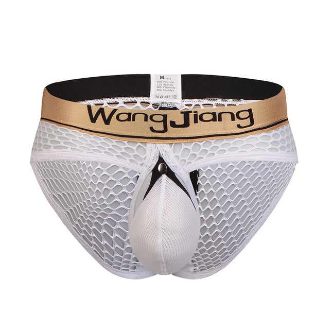 Wj Online Men's Underwear Briefs Summer Low Waist Nylon Mesh Breathable Removable Bag Back Empty 2025