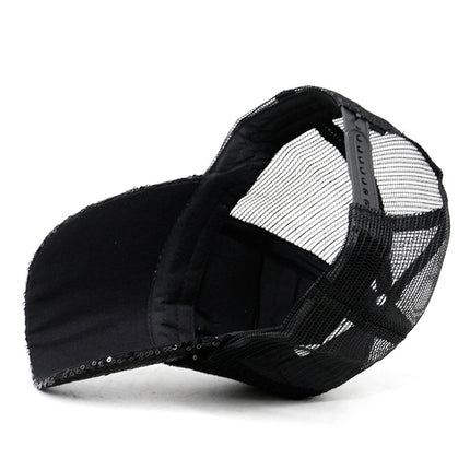 Hat women's summer fashion sequin breathable mesh cap hipster baseball cap men's sun protection sun hat outdoor peaked cap