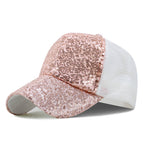 Sequin style-pink white mesh / Adjustable suitable for 55-59cm head circumference