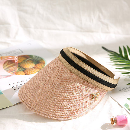 Empty Top Straw Hat to Cover Face, Korean Style Trendy Sun Protection Sun Hat, Versatile Beach Sun Hat, Fashionable Hat for Women, Summer Wholesale