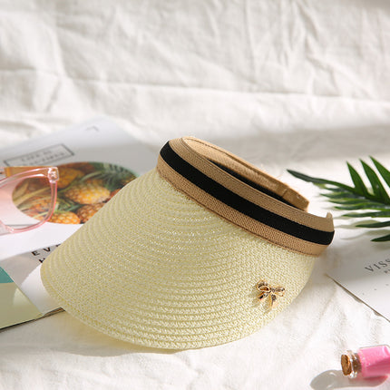 Empty Top Straw Hat to Cover Face, Korean Style Trendy Sun Protection Sun Hat, Versatile Beach Sun Hat, Fashionable Hat for Women, Summer Wholesale