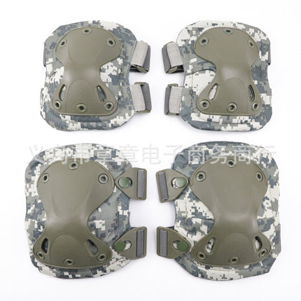 One-piece Diamond knee pad suit military fans Field equipment knee pad elbow pad riding sports protective gear 4-piece set
