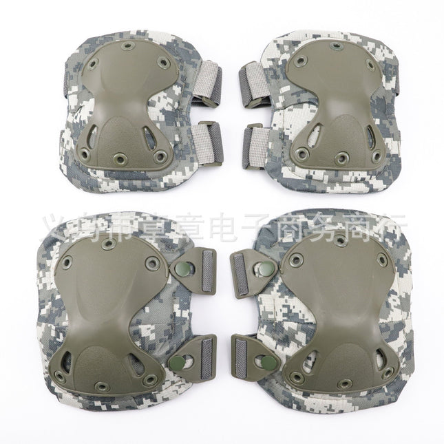 One-piece Diamond knee pad suit military fans Field equipment knee pad elbow pad riding sports protective gear 4-piece set