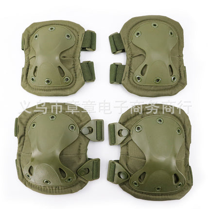 One-piece Diamond knee pad suit military fans Field equipment knee pad elbow pad riding sports protective gear 4-piece set