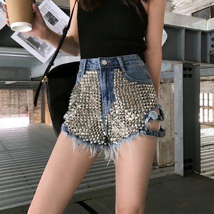 2025 New High Waist Denim Shorts Women's Tight Hip Cover Easiest for Match Sexy Shorts Personalized Korean Style Outer Shorts