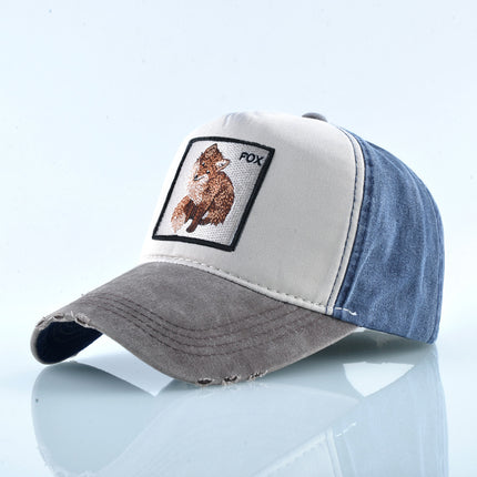AliExpress Explosions Washed Cotton European and American Vintage Pure Cotton Embroidered Animal Baseball Cap Cap Trucker Cap