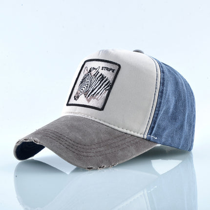AliExpress Explosions Washed Cotton European and American Vintage Pure Cotton Embroidered Animal Baseball Cap Cap Trucker Cap