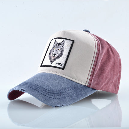 AliExpress Explosions Washed Cotton European and American Vintage Pure Cotton Embroidered Animal Baseball Cap Cap Trucker Cap
