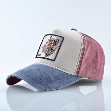AliExpress Explosions Washed Cotton European and American Vintage Pure Cotton Embroidered Animal Baseball Cap Cap Trucker Cap