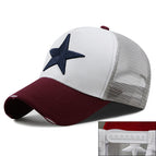 Cap back rubber buckle adjustment-wine red white gray net / Adjustable to fit head circumference 56-60cm