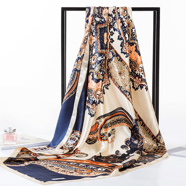 Special selling large square scarf abroad gifts spring and autumn silk scarf shawl large square 90*90cm simulation silk scarf