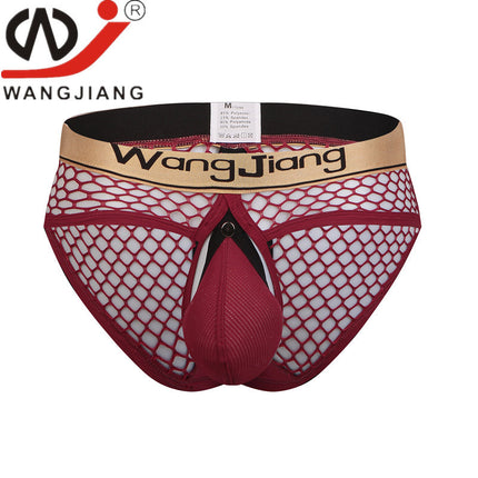 Wj Online Men's Underwear Briefs Summer Low Waist Nylon Mesh Breathable Removable Bag Back Empty 2025