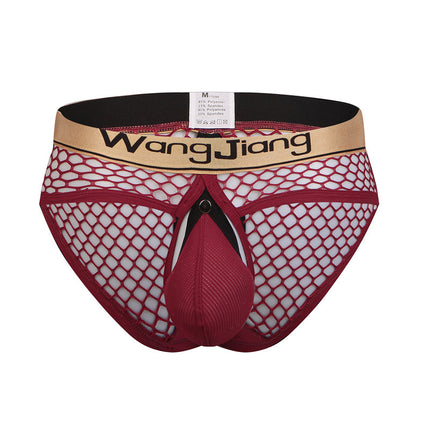 Wj Online Men's Underwear Briefs Summer Low Waist Nylon Mesh Breathable Removable Bag Back Empty 2025