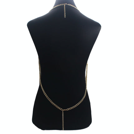 European and American Cross-Border New Exaggerated Women's Tassel Body Chain Bikini Necklace Prom Clothing Accessories Necklace