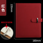 Red loose-leaf book with card slot / A5