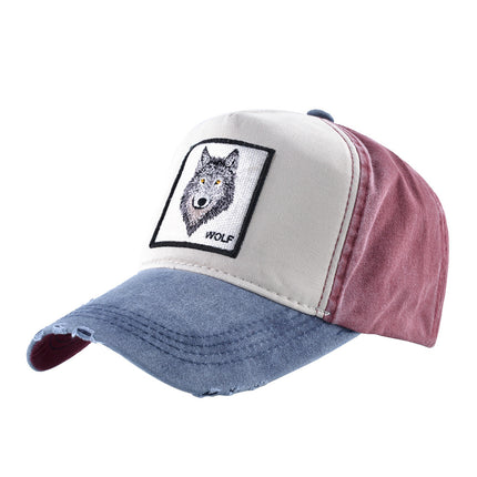 AliExpress Explosions Washed Cotton European and American Vintage Pure Cotton Embroidered Animal Baseball Cap Cap Trucker Cap