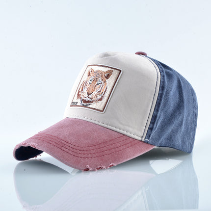 AliExpress Explosions Washed Cotton European and American Vintage Pure Cotton Embroidered Animal Baseball Cap Cap Trucker Cap