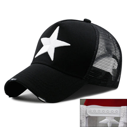 Spring Summer Autumn Winter Simple Korean Style Cotton Baseball Cap Men's and Women's Outdoor Sun Hat Five-pointed Star Embroidered Casual Cap