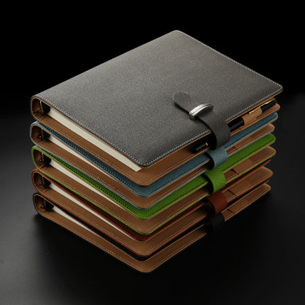 A5 Creative Loose-Leaf Notebook Custom-Made with Card Slot Textured Leather Notepad Business Loose-Leaf Notebook Custom Logo
