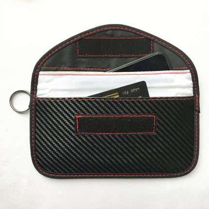 New foreign trade explosion 6 inch anti-radiation mobile phone signal shielding bag carbon fiber car shielding key bag