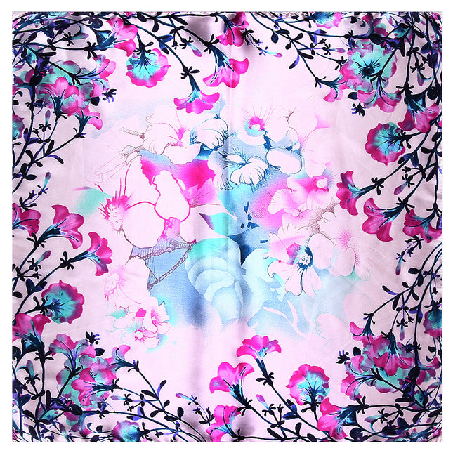 60cm * 60cm new small clear pastoral flowers ladies satin imitation silk professional square scarf scarf scarf