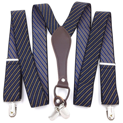 Men's Strap Suit Pants Strap Clip Suspender Strap for the Elderly Men's Fat Men's Elasticated Shoulder Strap Four Clips Black jek
