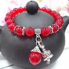 S491 Red chalcedony Diamond Bell