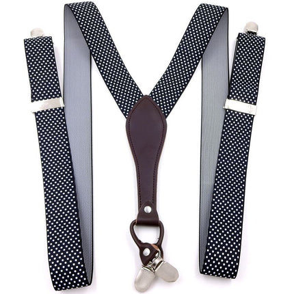 Men's Strap Suit Pants Strap Clip Suspender Strap for the Elderly Men's Fat Men's Elasticated Shoulder Strap Four Clips Black jek
