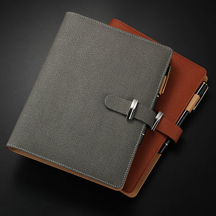 A5 Creative Loose-Leaf Notebook Custom-Made with Card Slot Textured Leather Notepad Business Loose-Leaf Notebook Custom Logo
