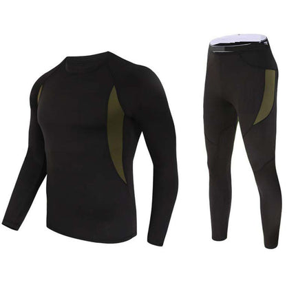 Quick-drying Tight Sweat-absorbent Sports Riding Suit New Men's Outdoor Fleece Thermal Sports Underwear Suit