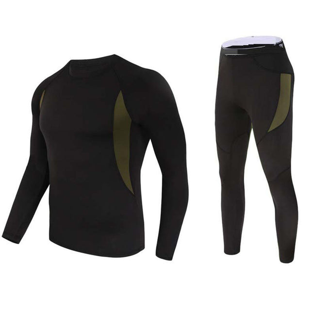 Quick-drying Tight Sweat-absorbent Sports Riding Suit New Men's Outdoor Fleece Thermal Sports Underwear Suit