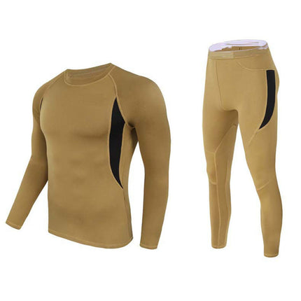 Quick-drying Tight Sweat-absorbent Sports Riding Suit New Men's Outdoor Fleece Thermal Sports Underwear Suit