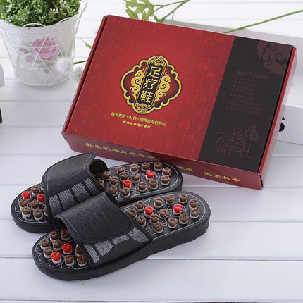 Home women's summer cool slippers indoor home non-slip home couple massage slippers foot acupuncture point foot massage shoes for men