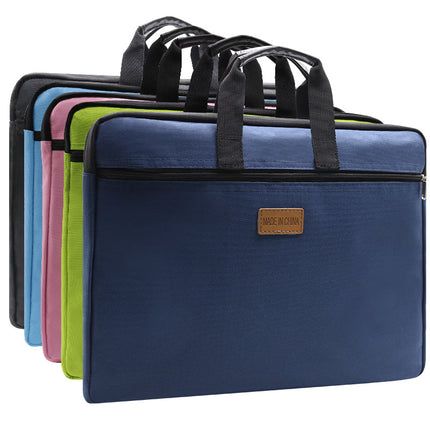 Jianteng A4 Portable file bag canvas Oxford cloth multi-layer information bag file bag student stationery bag office supplies