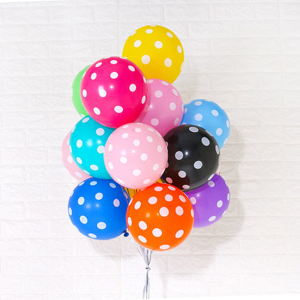 12-Inch 2.8g Polka Dot Latex Balloon Thick Polka Dot Printed Balloon Wedding Birthday Party Decoration