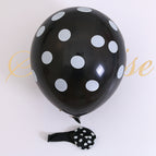 Wave dot balloon: Black Ball white dot 100