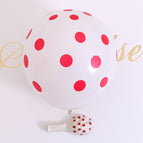 Wave point balloon: white ball red dot