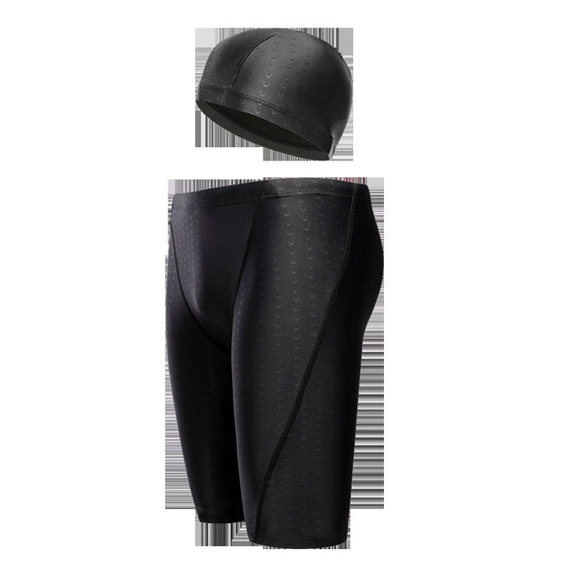 2026 New Men's Swimming Trunks Waterproof Sharkskin Swimming Trunks with Swimming Cap Set Men's Swimming Equipment Swimming Set