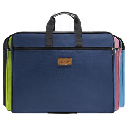 Jianteng A4 Portable file bag canvas Oxford cloth multi-layer information bag file bag student stationery bag office supplies