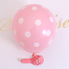 Wave dot balloon: 100 tender pink and white dots