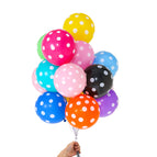 12inch red background black dot polka dot balloon